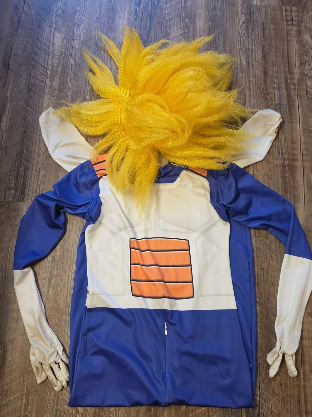 Kids Dragon Ball Z Super Saiyan Vegeta Cosplay Costume Bodysuit Wig Size 150